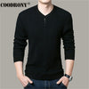 COODRONY Sweater Men Casual V-Neck Pullover