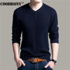 COODRONY Sweater Men Casual V-Neck Pullover